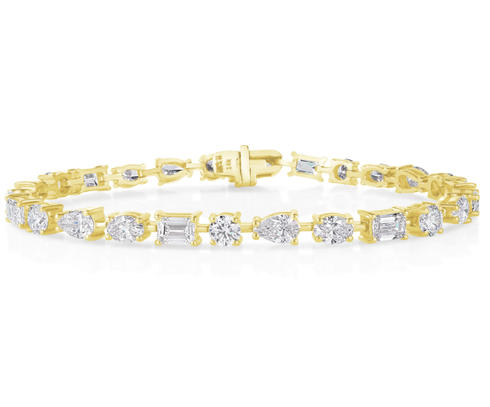 East-West Mixed Shape Diamond Tennis Bracelet